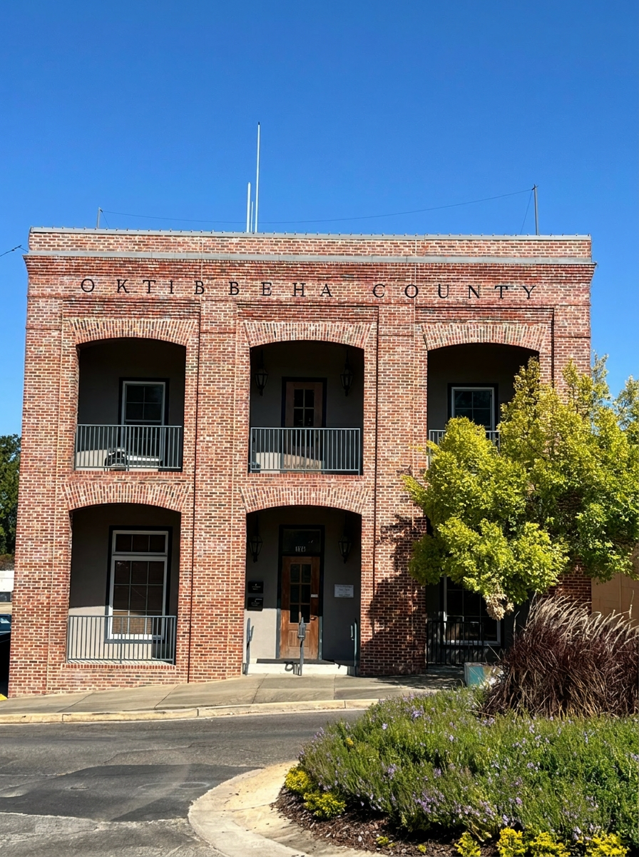 Oktibbeha County building in downtown Starkville
